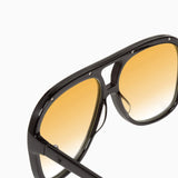 VALLEY EYEWEAR - Bang - Gloss Black w. Matte Black Metal / Orange Gradient Lens