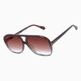 VALLEY EYEWEAR - Bang Bang Transparent Chocolate Fade to Crystal w. Gold Metal / Dark Orange Gradient Lens
