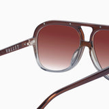 VALLEY EYEWEAR - Bang Bang Transparent Chocolate Fade to Crystal w. Gold Metal / Dark Orange Gradient Lens