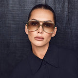 VALLEY EYEWEAR - Bang Bang - Transparent Sage w. Matte Silver Metal / Light Green Lens