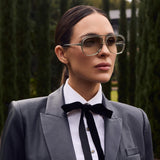 VALLEY EYEWEAR - Bang Bang - Transparent Sage w. Matte Silver Metal / Light Green Lens