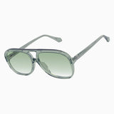 VALLEY EYEWEAR - Bang Bang - Transparent Sage w. Matte Silver Metal / Light Green Lens