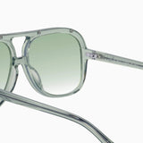 VALLEY EYEWEAR - Bang Bang - Transparent Sage w. Matte Silver Metal / Light Green Lens