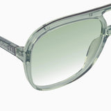 VALLEY EYEWEAR - Bang Bang - Transparent Sage w. Matte Silver Metal / Light Green Lens