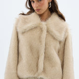 BUBISH - Ashton Faux Fur Jacket - Ivory