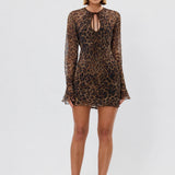 BUBISH - Marina Long Sleeve Mini Dress - Leopard