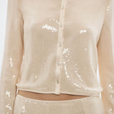 BUBISH - Nadine Sequin Top - Pearl Pink