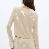 BUBISH - Nadine Sequin Top - Pearl Pink
