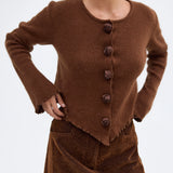 BUBISH - Rosette Cardigan - Chocolate