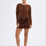 BUBISH - Rosette Cardigan - Chocolate