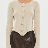 BUBISH - Rosette Cardigan - Oatmeal