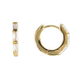 FAIRLEY - Crystal Baguette Huggies | Gold