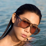 VALLEY EYEWEAR - Rodeo - Chocolate w. Gold Metal / Light Brown Lens