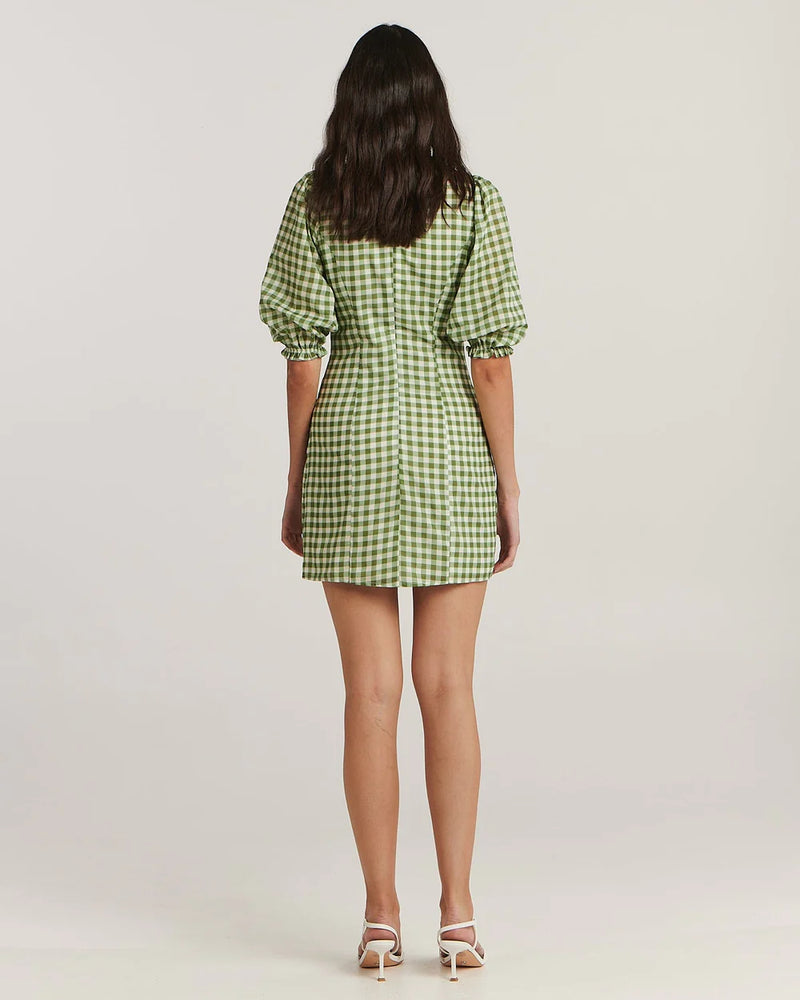 Charlie Holiday - Dayna Mini Dress - Green Gingham