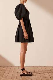 Shona Joy - Mareva Ruched Panel Mini Dress - Black