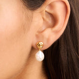BY CHARLOTTE - Endless Grace Pearl Drop Earrings | Gold
