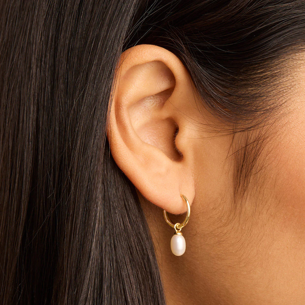 By Charlotte - Live in Peace Hoop Earrings - 18K Gold Vermeil