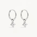 BY CHARLOTTE - Crystal Bloom Hoops | Silver