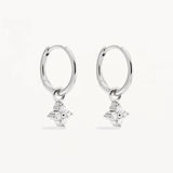 BY CHARLOTTE - Crystal Bloom Hoops | Silver