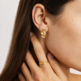 BY CHARLOTTE - Serene Lotus Statement Earrings | Gold