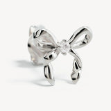 BY CHARLOTTE - Forever More Bow Stud Earrings | Silver