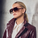 VALLEY EYEWEAR - Bang - Burgundy w. Gold Metal / Brown Gradient Lens