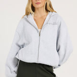 ENA PELLY - Arlow Zip Hoodie - Mid Grey Marle