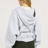 ENA PELLY - Arlow Zip Hoodie - Mid Grey Marle