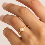 BY CHARLOTTE - Endless Grace Pearl Ring | Gold