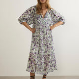 AUGUSTE - Audrey Midi Dress - Purple