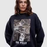 ENA PELLY - Mixed Animal Sweatshirt - Vintage Black