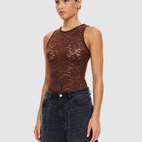 KIVARI - Bonnie Lace Tank - Chocolate