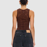KIVARI - Bonnie Lace Tank - Chocolate
