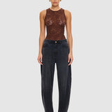 KIVARI - Bonnie Lace Tank - Chocolate