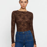 KIVARI - Victoria Lace Top - Chocolate