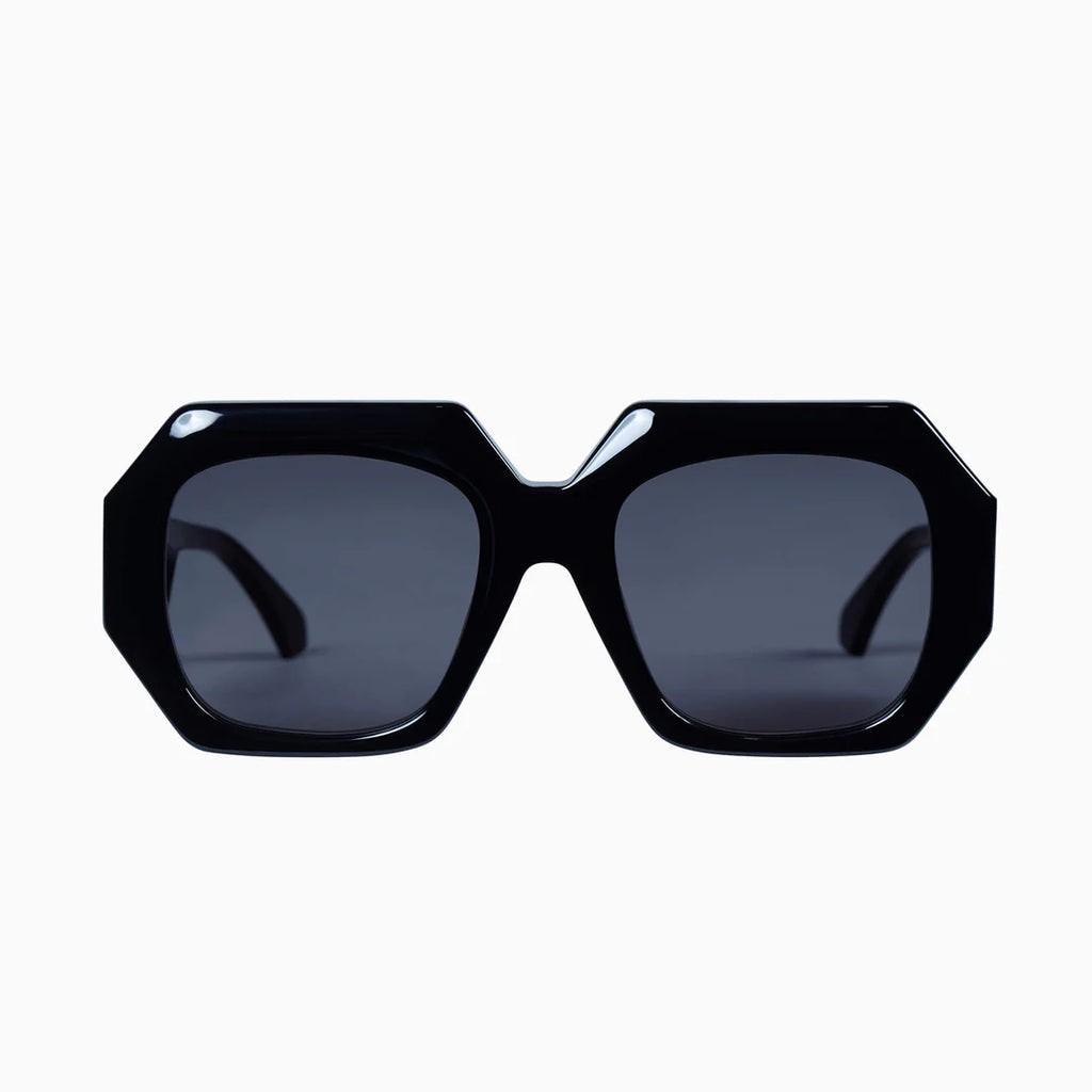 Valley Eyewear - Monolith - Gloss Black w Silver Metal Trim / Black Gradient Lens