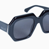 VALLEY EYEWEAR - Monolith - Gloss Black w Silver Metal Trim / Black Gradient Lens