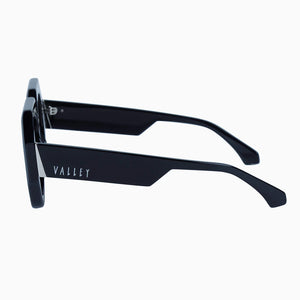 Valley Eyewear - Monolith - Gloss Black w Silver Metal Trim / Black Gradient Lens