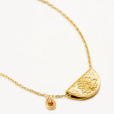 BY CHARLOTTE - Lotus Birthstone Necklace - November - Citrine | Gold