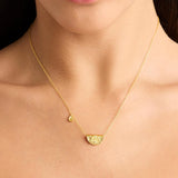 BY CHARLOTTE - Lotus Birthstone Necklace - November - Citrine | Gold