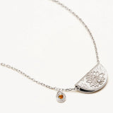 BY CHARLOTTE - Lotus Birthstone Necklace - November - Citrine | Silver