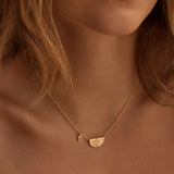 BY CHARLOTTE - Lotus Birthstone Necklace - December - Blue Topaz | Gold