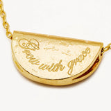 BY CHARLOTTE - Lotus Birthstone Necklace - December - Blue Topaz | Gold