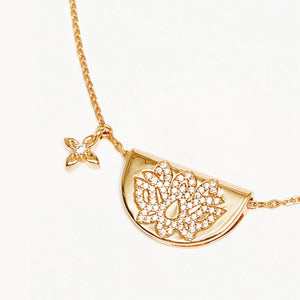 By Charlotte - Live in Light Lotus Necklace - 18K Gold Vermeil
