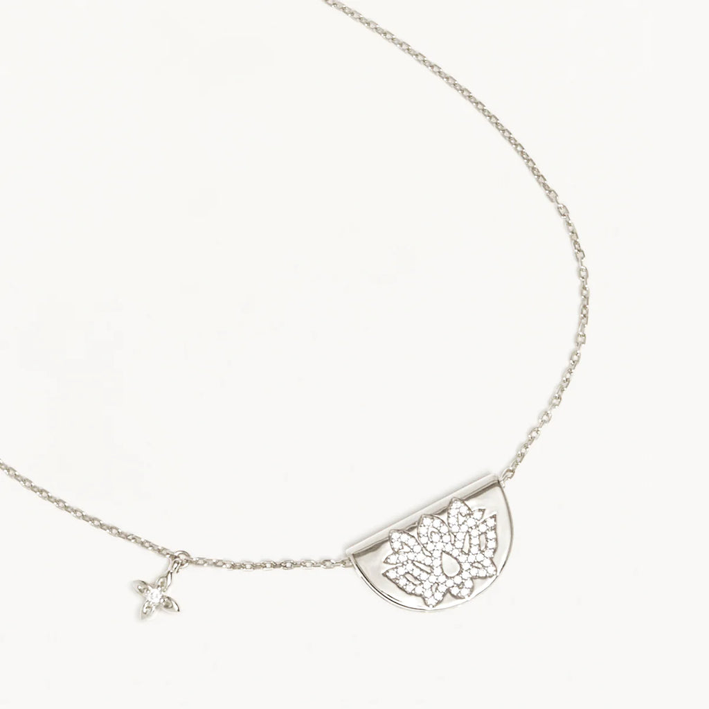 By Charlotte - Live in Light Lotus Necklace - Sterling Silver
