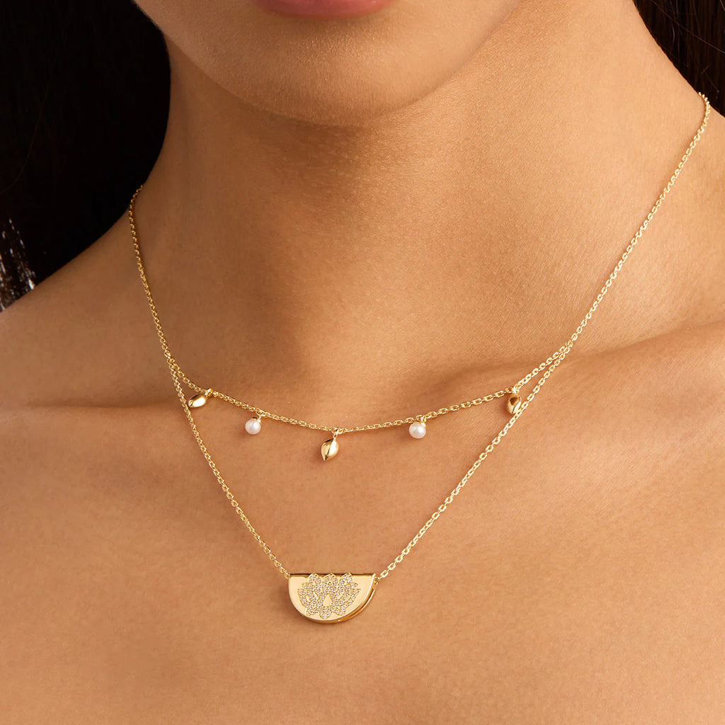 By Charlotte - Live in Peace Lotus Necklace - 18K Gold Vermeil