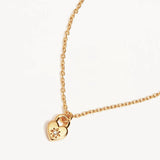BY CHARLOTTE - Crystal Lotus Heart Padlock Necklace