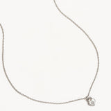 BY CHARLOTTE - Crystal Lotus Heart Padlock Necklace | Silver