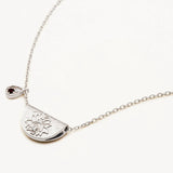 BY CHARLOTTE - Lotus Birthstone Necklace - Jaunary - Garnet | Silver