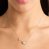 BY CHARLOTTE - Lotus Birthstone Necklace - Jaunary - Garnet | Silver